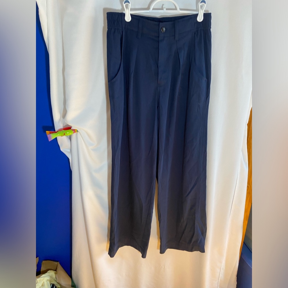 Madewell Women's Navy Wide Leg Pants, Size 8